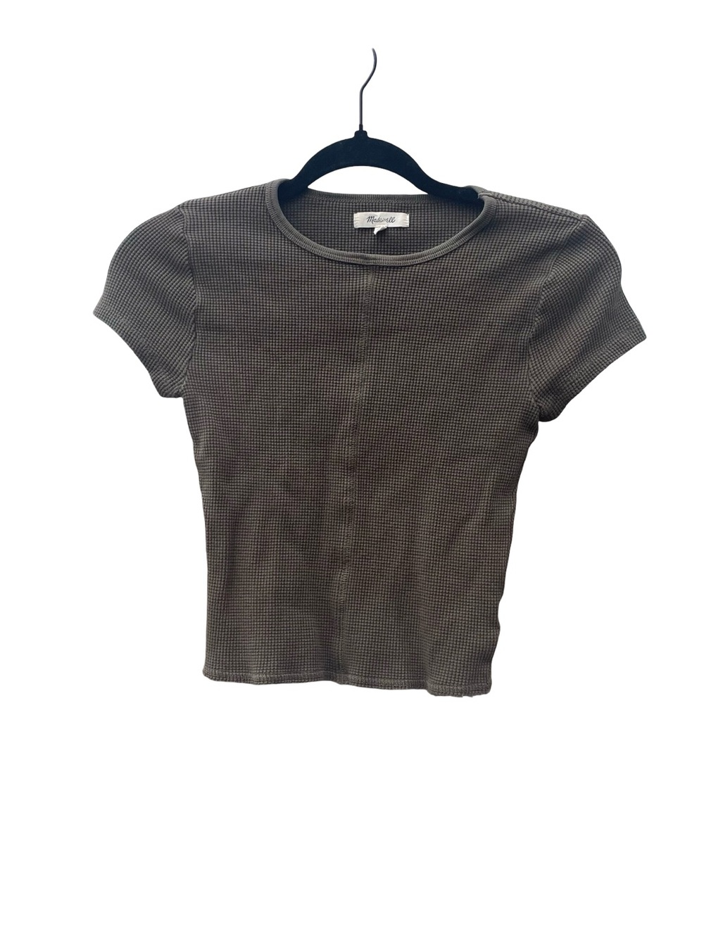 Madewell Waffle Knit Crewneck Short-Sleeve Crop Tee size XXS